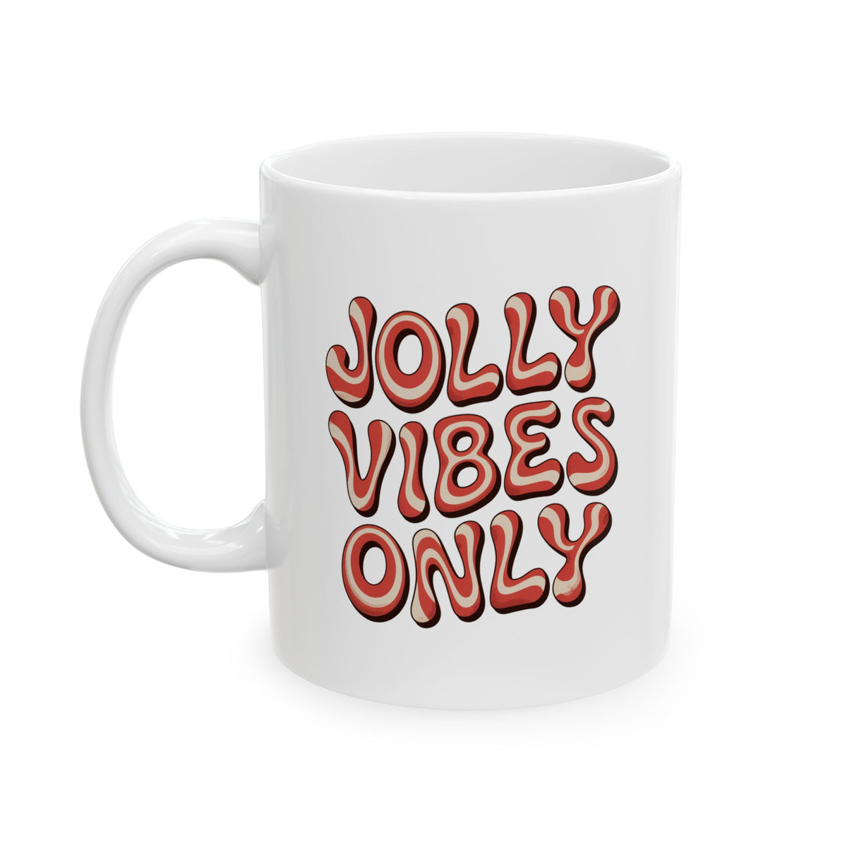 Ceramic Mug — 'Joy Vibes Only' Retro Typography Coffee Cup (11oz, 15oz)