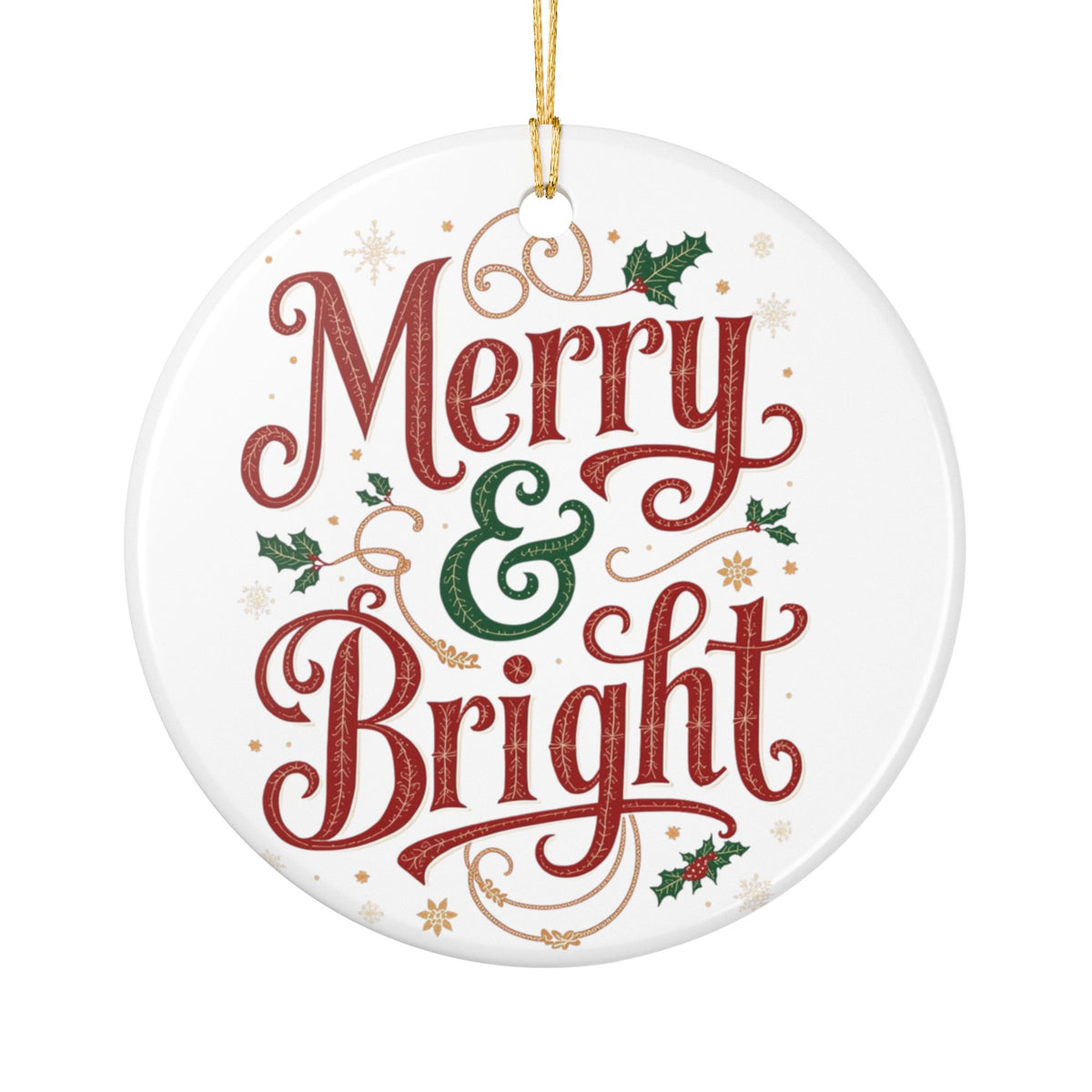 Merry & Bright Ceramic Ornament