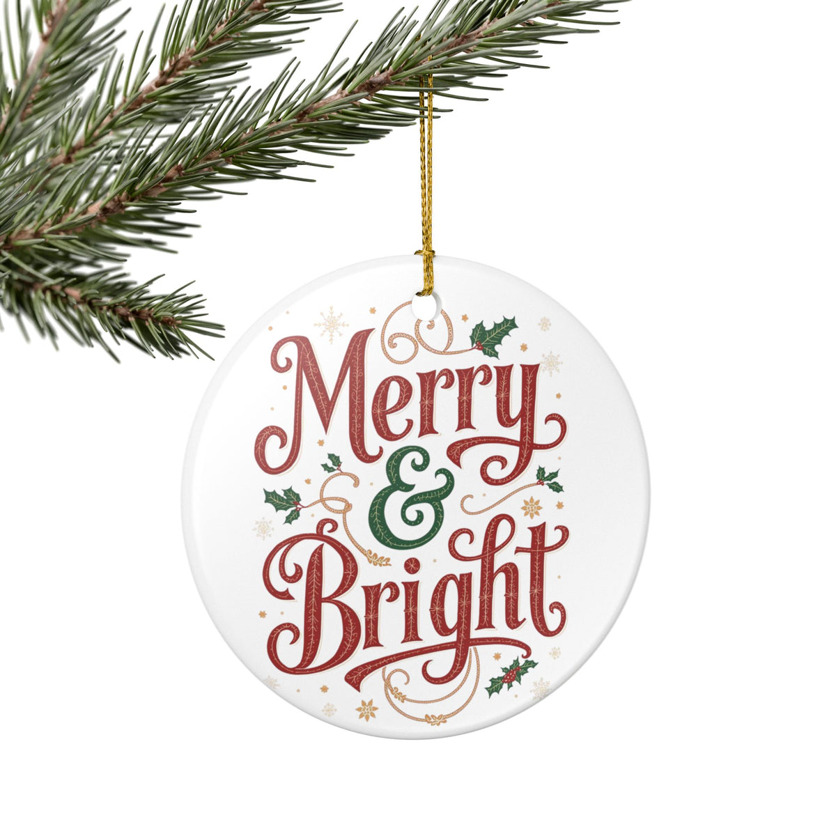Merry & Bright Ceramic Ornament