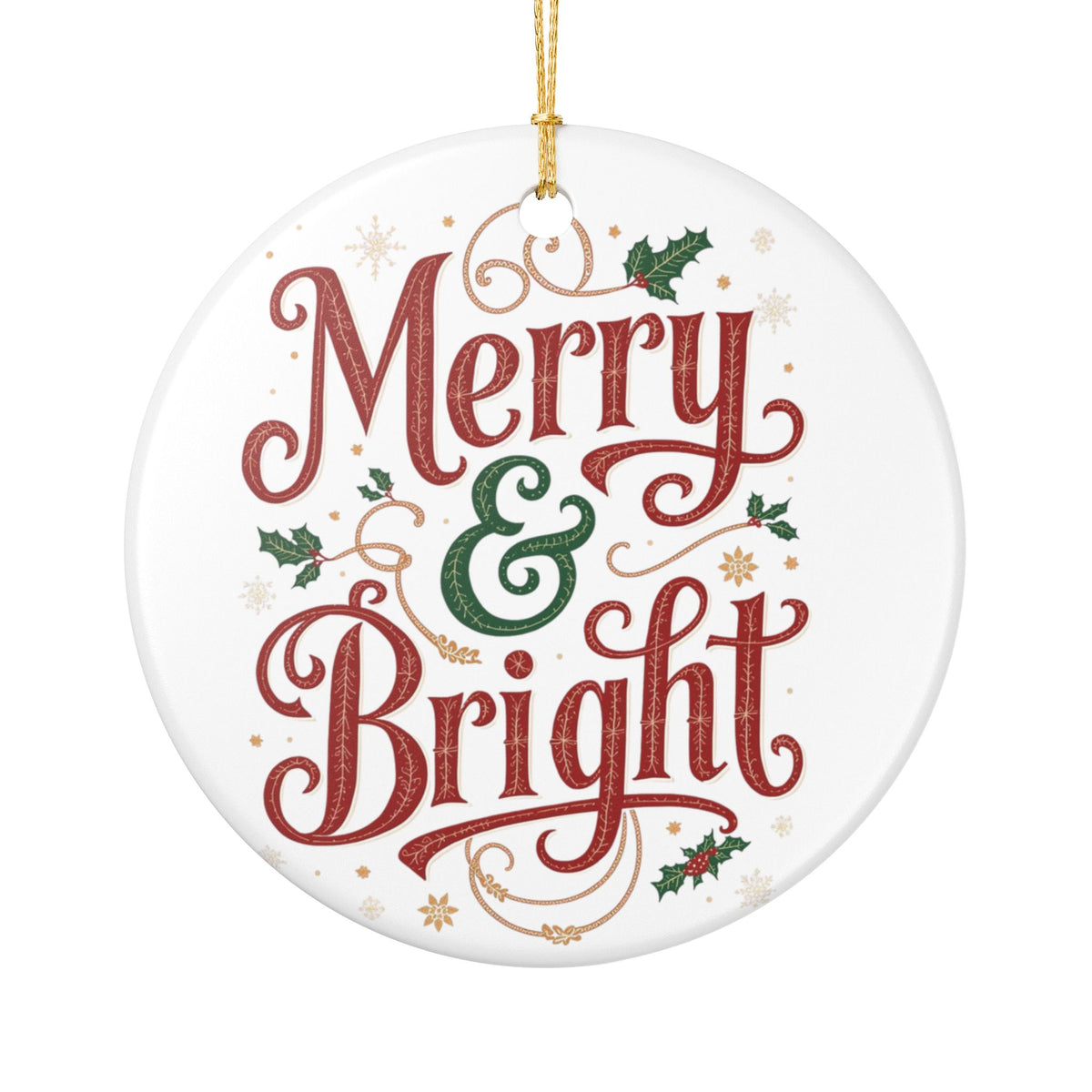 Merry & Bright Ceramic Ornament