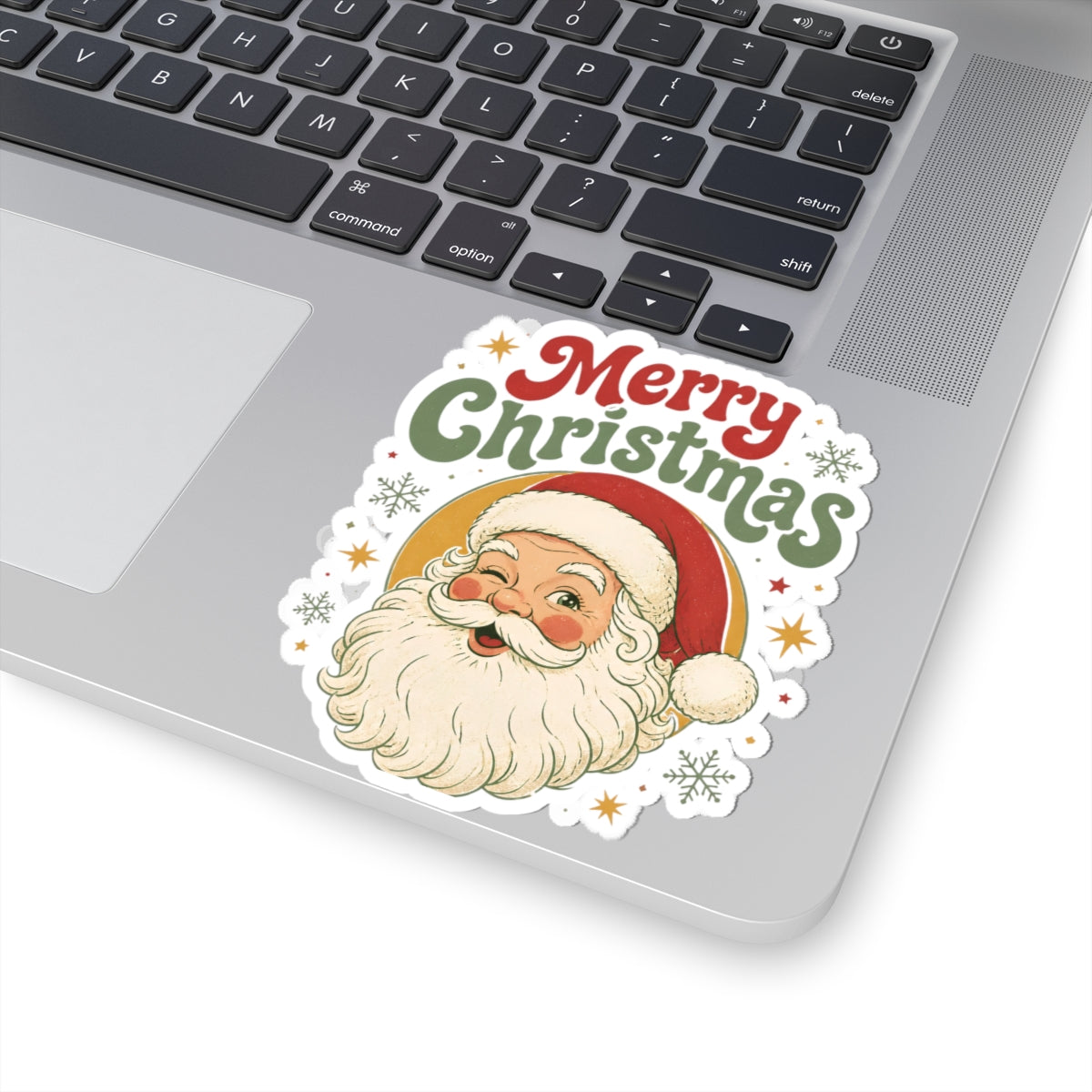 Vintage Santa 'Merry Christmas' Kiss-Cut Sticker