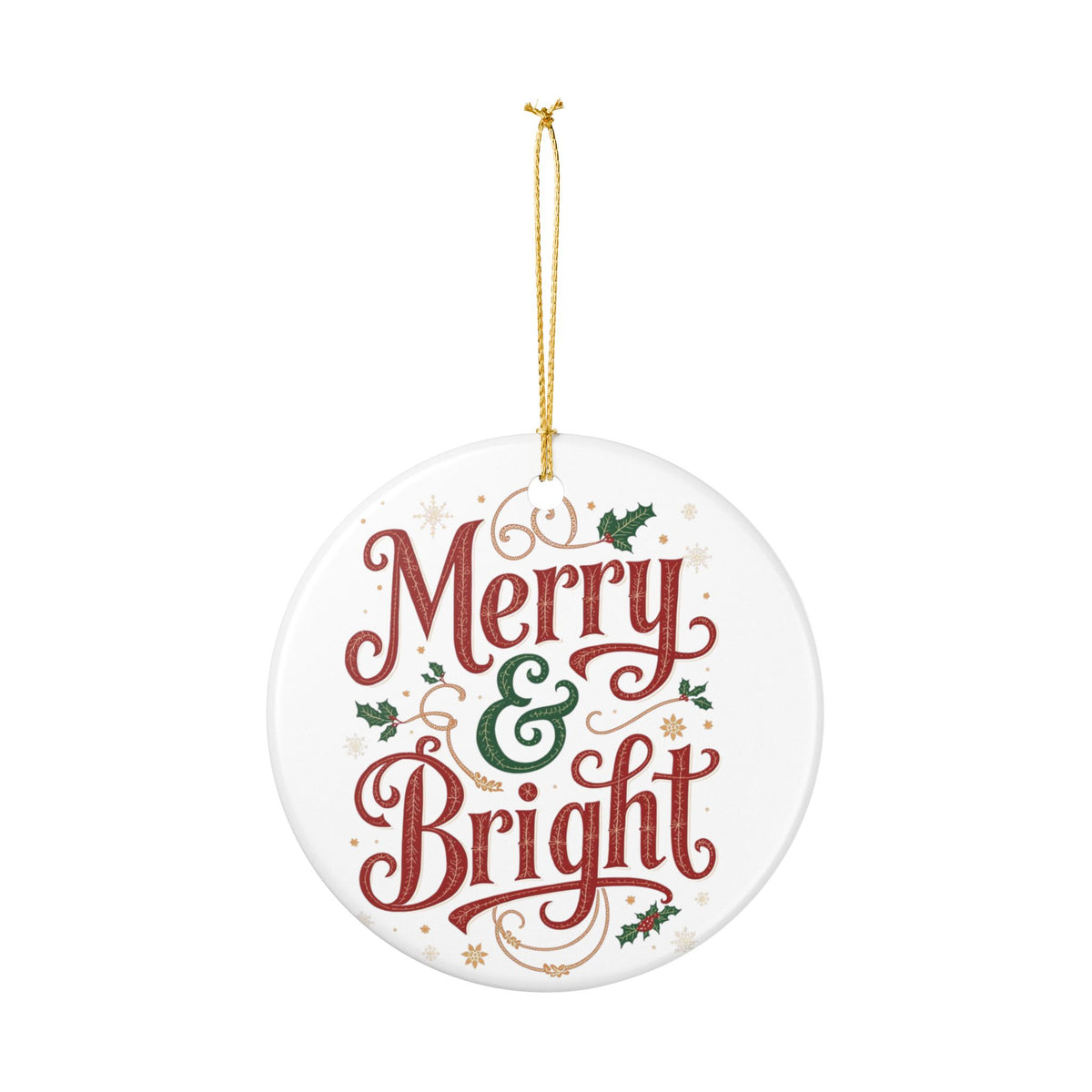Merry & Bright Ceramic Ornament