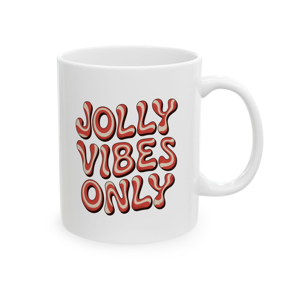 Ceramic Mug — 'Joy Vibes Only' Retro Typography Coffee Cup (11oz, 15oz)