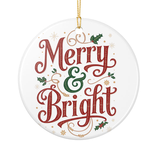 Merry & Bright Ceramic Ornament